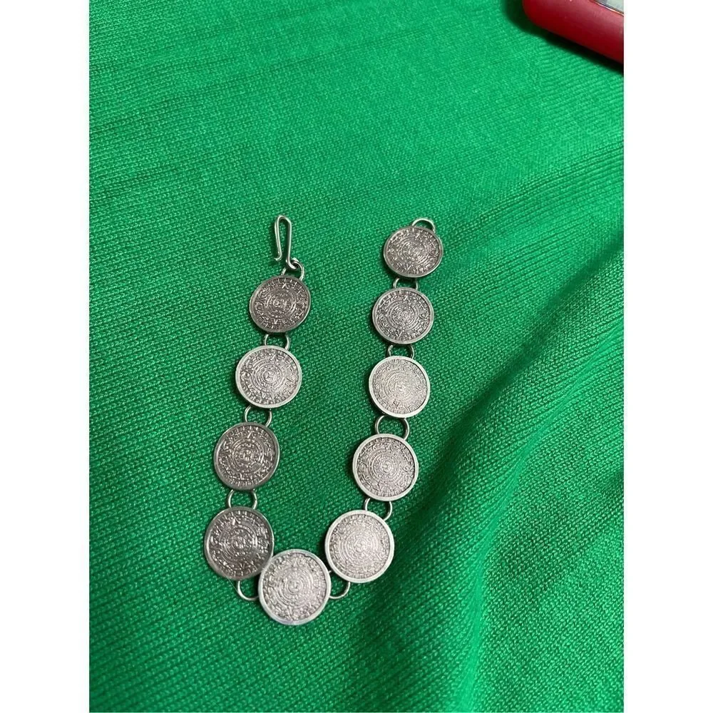 TM-52 Sterling Mexico Sun Calendar Bracelet 23 Grams